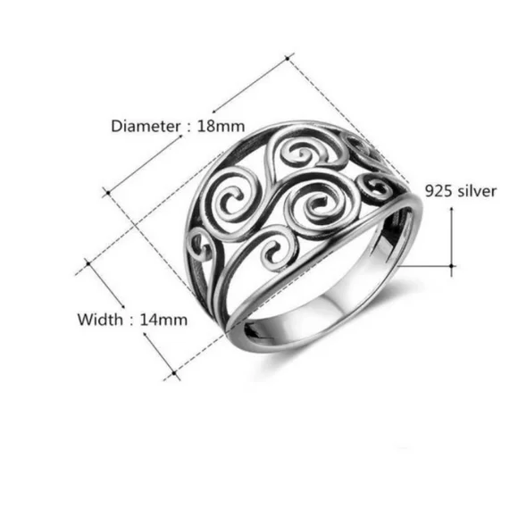 Sterling Silver Filigree Scroll Statement Ring - Picture 5 of 5